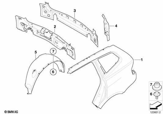 Heckverkleidung para BMW X3 E83, E83N (OEM 41343405004). Original BMW