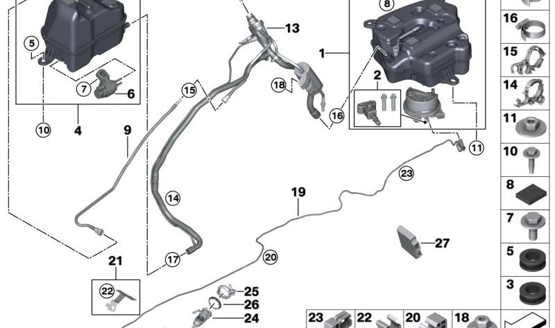 Dosierleitung für BMW G32 (OEM 16197377947). Original BMW.