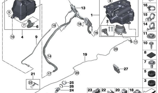 Dosierleitung for BMW G32 (OEM 16197377947). Genuine BMW.