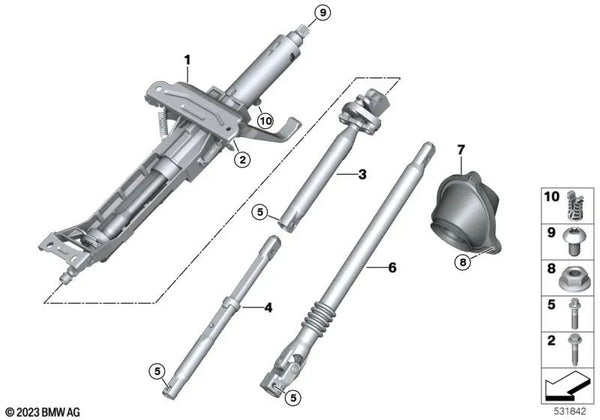 Tornillo hexagonal para BMW Serie 5 G60, Serie 7 G70, Serie i I20 (OEM 32306894140). Original BMW