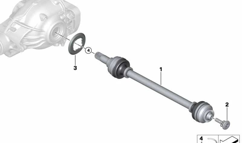 Rear right drive shaft for BMW G05, G06 (OEM 33208689570). Original BMW.