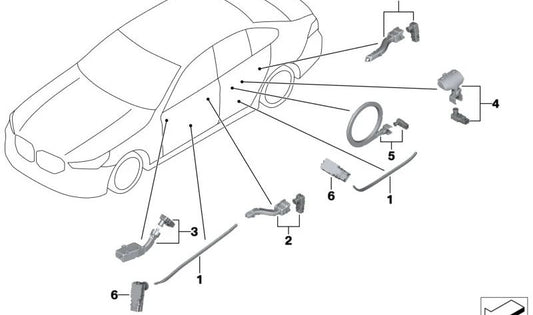 Luce a LED per supporto anteriore destro OEM 63315A4F574 per BMW G60, G61, G68, G90. BMW originale.