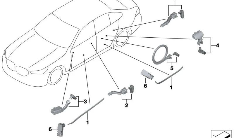 Luz ambiental para puerta OEM 63315A4F572 para BMW G60, G61, G68, G90. Original BMW.