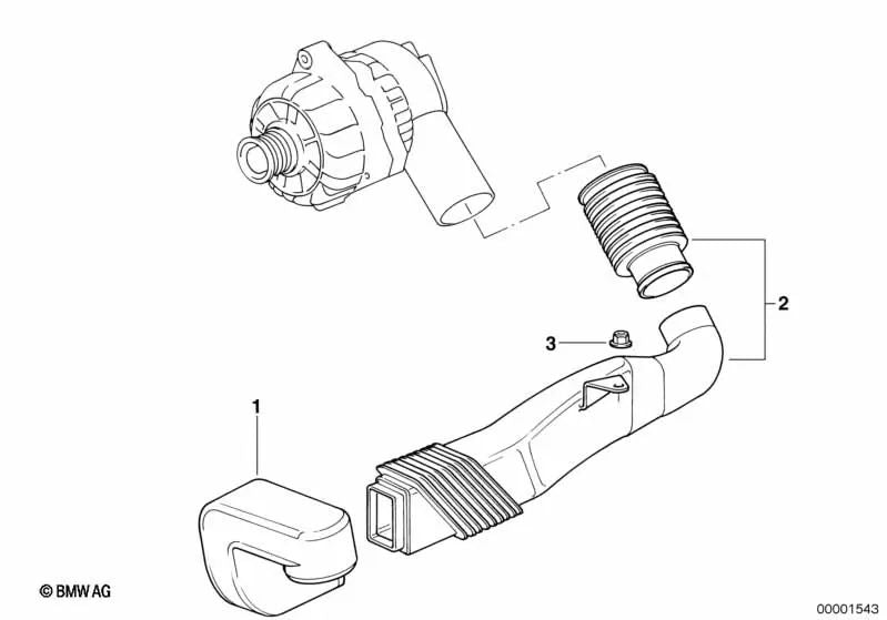 Luftkanal para BMW Serie 3 E36 (OEM 12311402466). Original BMW