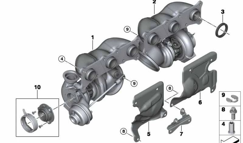 Juego de reparación acoplamiento bayoneta para BMW E82, E88, E90, E91, E92, E93, E60N, E61N, F01, F02, E71, E89 (OEM 11658627680). Original BMW