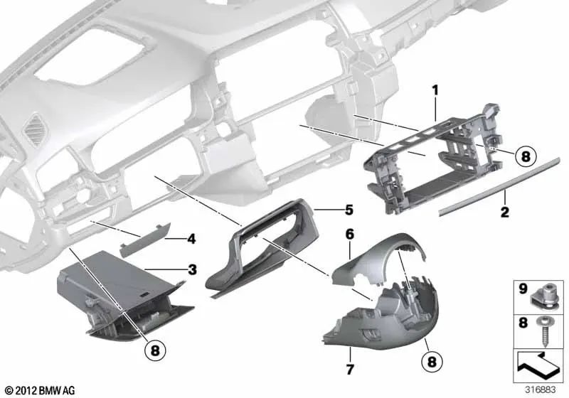 PARTIMATION SIDE DU CONDUCTEUR POUR BMW F10N, F11N, F18N (OEM 51459297807). BMW d'origine