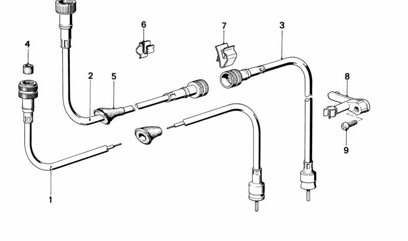 Speedometer cable for BMW 6 Series E24 (OEM 62121810624). Genuine BMW.