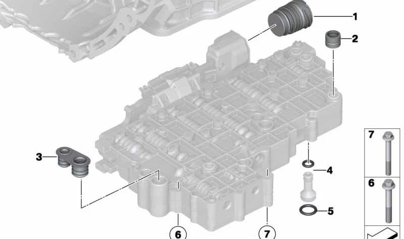 Junta de perfil para BMW E72 (OEM 24607599252). Original BMW.