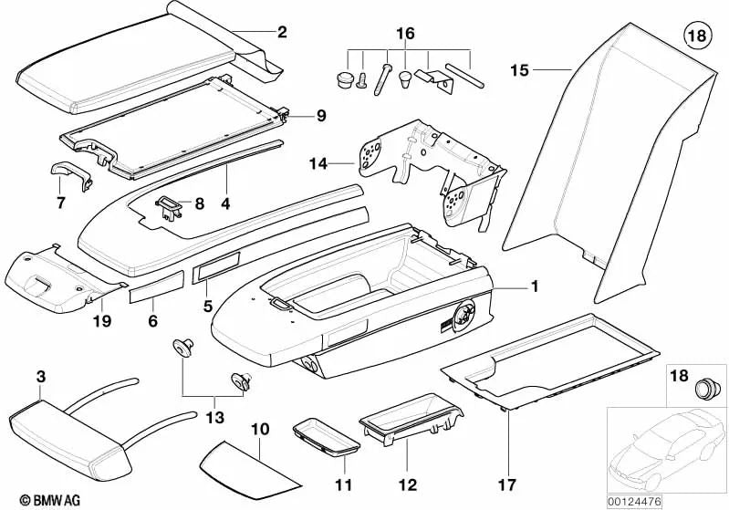 Verschluss für BMW Serie 7 E65, E66 (OEM 52207153315). Original BMW