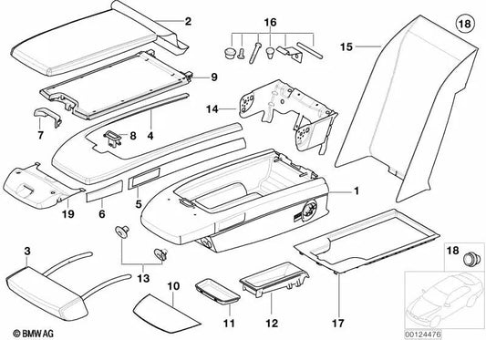 Verschluss für BMW Serie 7 E65, E66 (OEM 52207153315). Original BMW