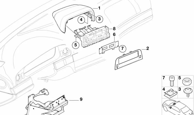 Cubierta de Instrumentos del Taxímetro para BMW E39 (OEM 51457143443). Original BMW