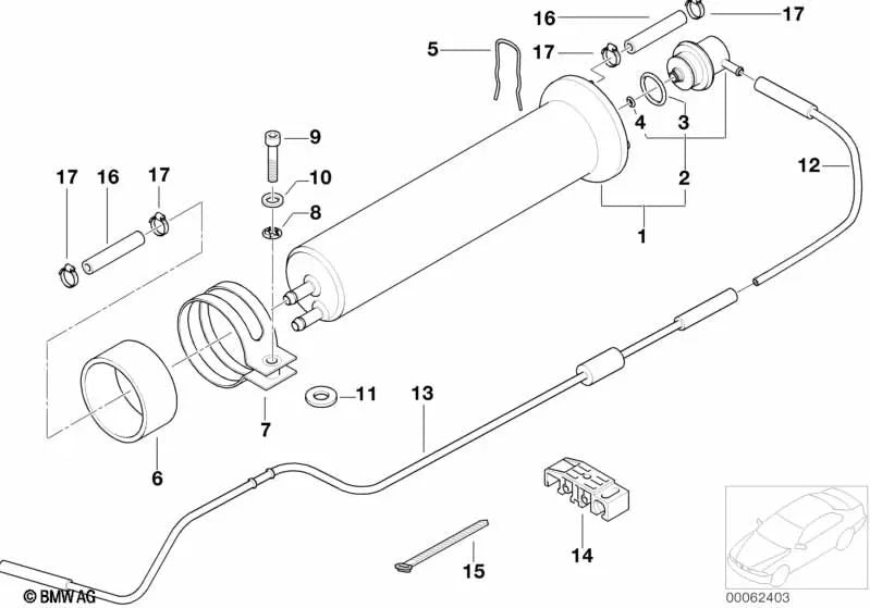 Vacuum tube for BMW E38 (OEM 13321437012). Original BMW