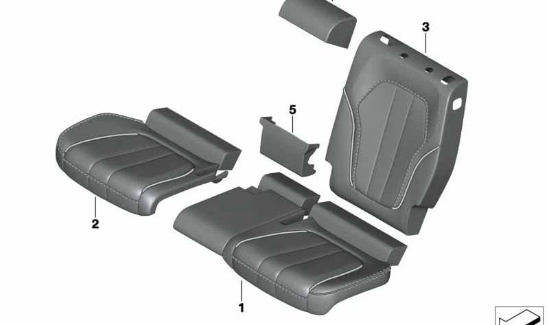 Funda Reposacabezas Central de Cuero Inferior para BMW X5 G05, G05N, X7 G07, G07N (OEM 52208494862). Original BMW