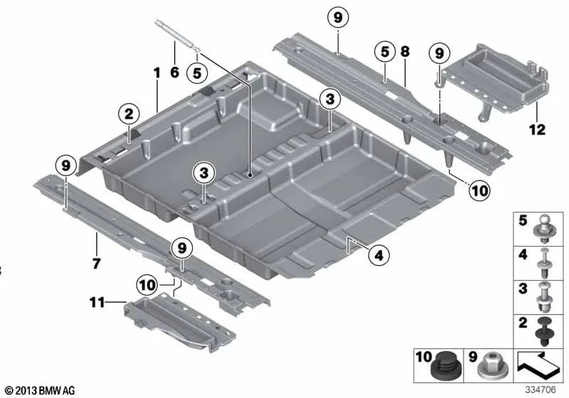 Ablagewanne para BMW Serie 5 F11, F11N (OEM 51477228708). Original BMW.