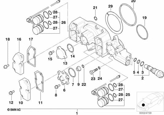 O-Ring para BMW E36 (OEM 11311317741). Original BMW.