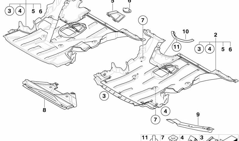 Protección del compartimento del motor para BMW Serie 1 E88 (OEM 51757166252). Original BMW