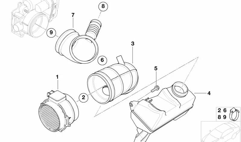 Bellows for BMW 5 Series E39, 7 Series E38 (OEM 13541435625). Genuine BMW