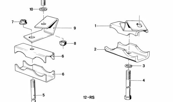 Abrazadera de tubo OEM 18211246851 para BMW E24. Original BMW.