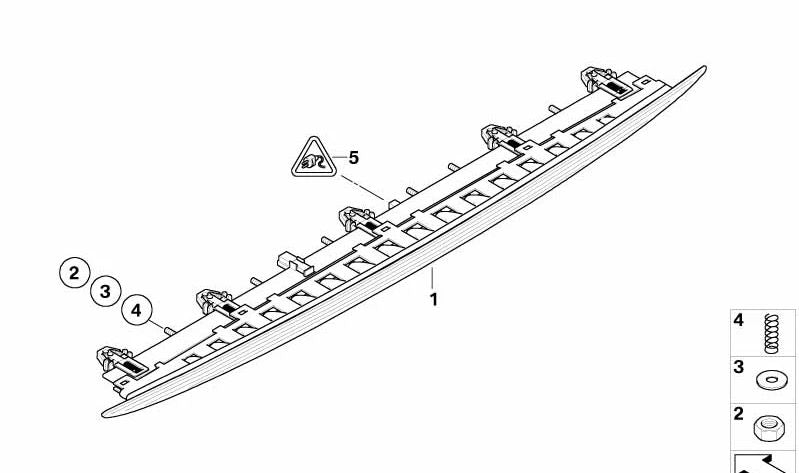 Resorte de Compresión Tercer Luz de Freno para BMW E63, E64, E86 (OEM 63257184919). Original BMW