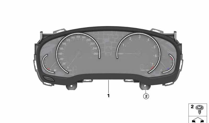 Cuadro de instrumentos digital OEM 62109842918 para BMW G20, G21, G30, G31, G32, G01, G02. Original BMW.