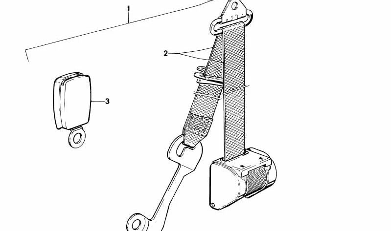 Cinturón de seguridad delantero izquierdo para BMW Serie 3 E21 (OEM 72111900527). Original BMW.
