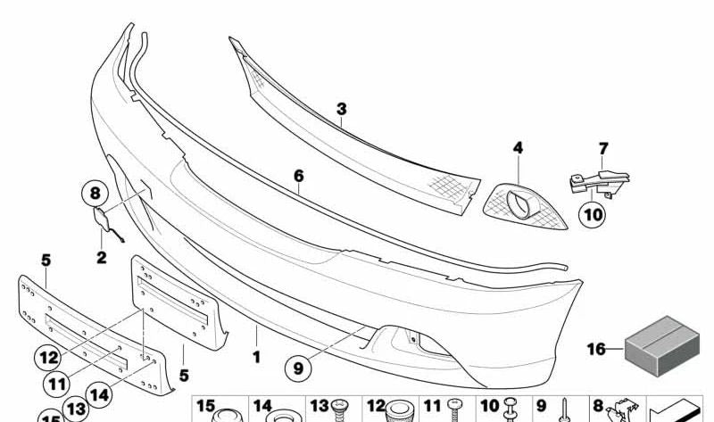 Grundierter Kennzeichenhalter für BMW E46 (OEM 51117110218). Original BMW