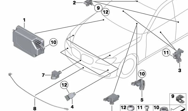 Unidad de control de airbag para BMW F07 Serie 5, F01, F02, F04 Serie 7 (OEM 65779266328). Original BMW.