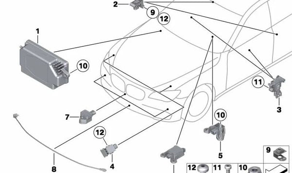 Unidad de control de airbag para BMW F07 Serie 5, F01, F02, F04 Serie 7 (OEM 65779266328). Original BMW.