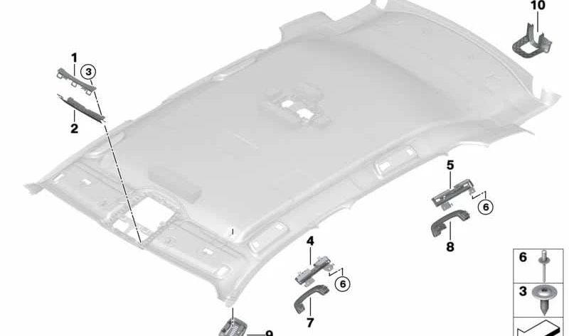 Supporto posteriore destro OEM 51167396416 per BMW G01, G08, F97. BMW originale.