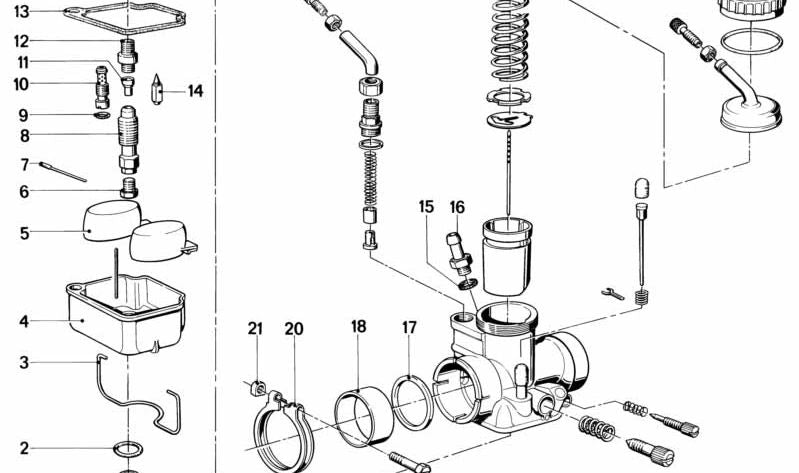 Chiclé de ralentí OEM 13111254915 para BMW R50, R60, R75, R90, R100. Original BMW Motorrad.