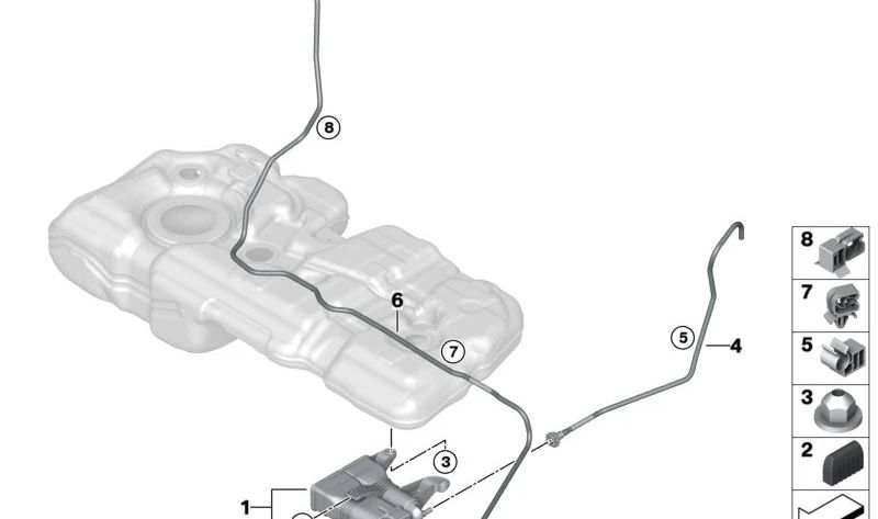 Tubería de Ventilación Operativa para BMW U06, U11, U10, MINI U25 (OEM 16118742476). Original BMW