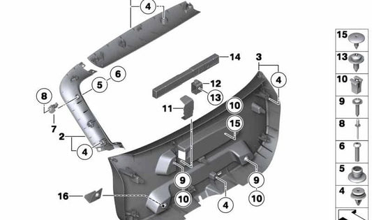 Soporte derecho para BMW E84 (OEM 51492991944). Original BMW