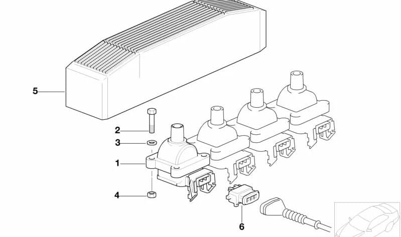 Bobina de encendido OEM 12137599218 para BMW (E30, E36, E34, E32, E38, E31). Original BMW.