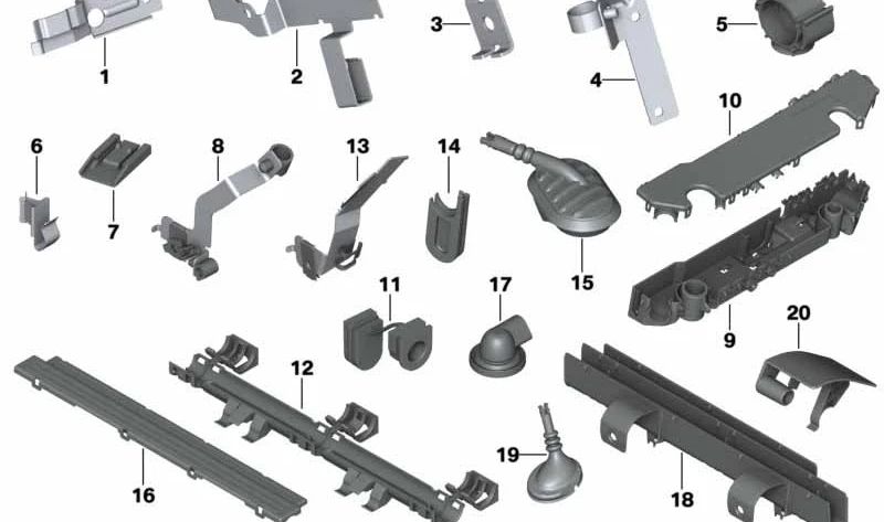 Lower wiring channel OEM 12517801725 for BMW E90, E91, E92, E93, E60, E61, E65, E66, E83. Original BMW.