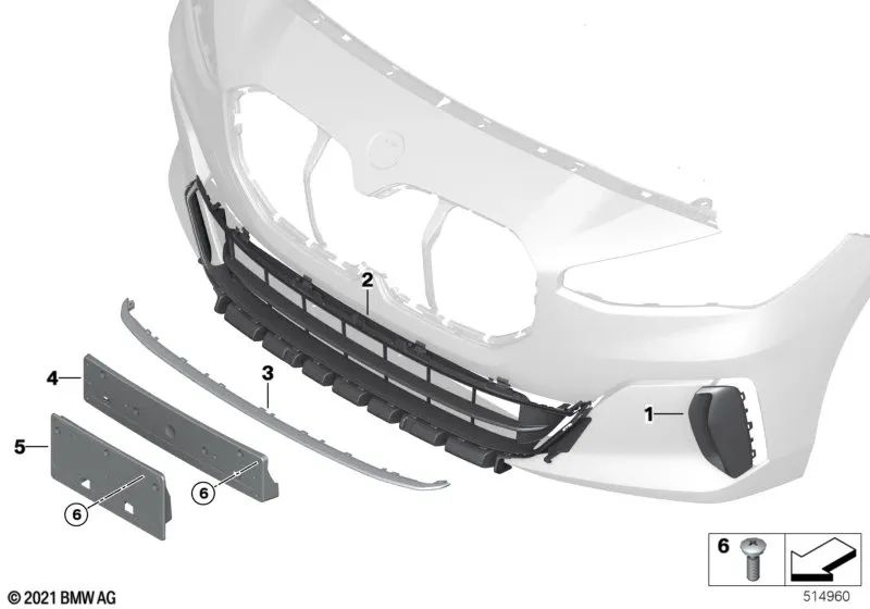 Clip derecho para BMW Serie 2 U06 (OEM 51118737278). Original BMW