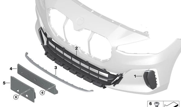 Rejilla central inferior OEM 51118737274 para BMW Serie 1 (U06). Original BMW.