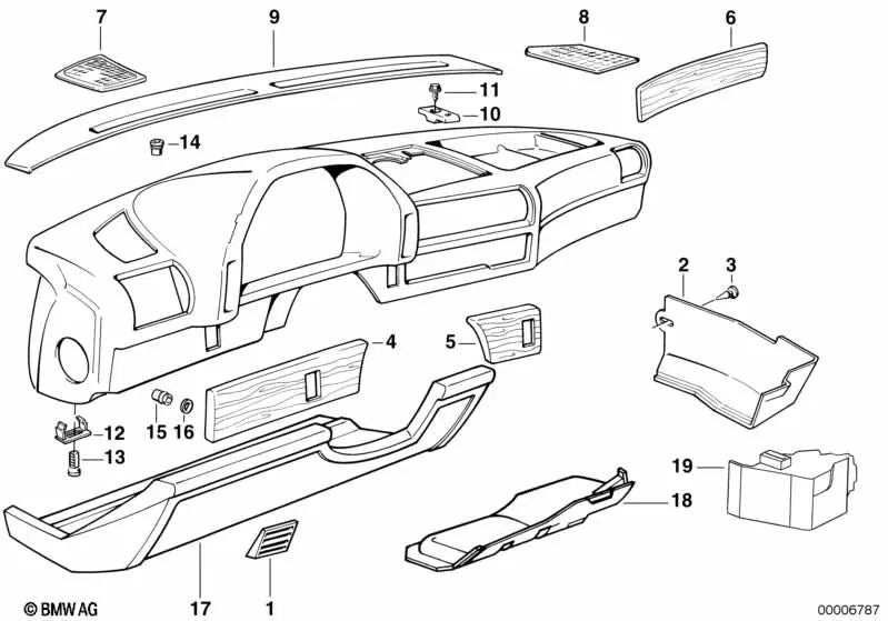 Abrazadera para BMW E32 (OEM 51451958719). Original BMW