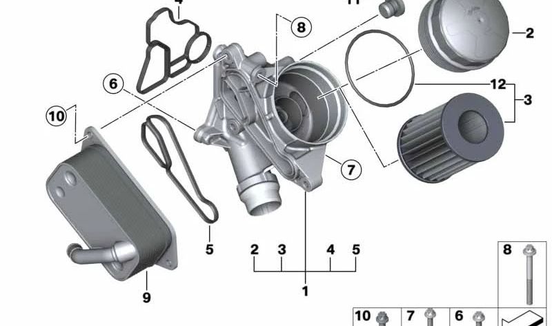 Tapa del filtro de aceite OEM 11427525334 para BMW (Modelos compatibles: E81, E82, E87, E88, F20, F21, F22, F23, F87, E90, E91, E92, E93, F30, F31, F34, F35, F80, F32, F33, F36, F82, F83, E60, E61, F07, F10, F11, F18, E63, E64, F06, F12, F13, E65, E6