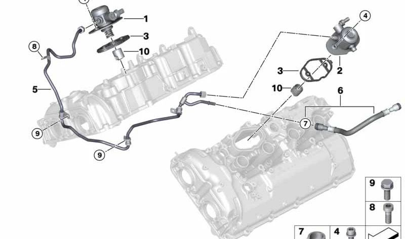 Bomba de alta presión para BMW Serie 5 G30, Serie 7 G11, G12 (OEM 13518601015). Original BMW