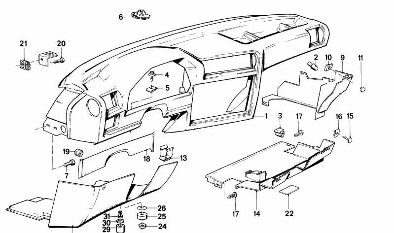 Soporte para BMW Serie 3 E30 (OEM 51451906532). Original BMW