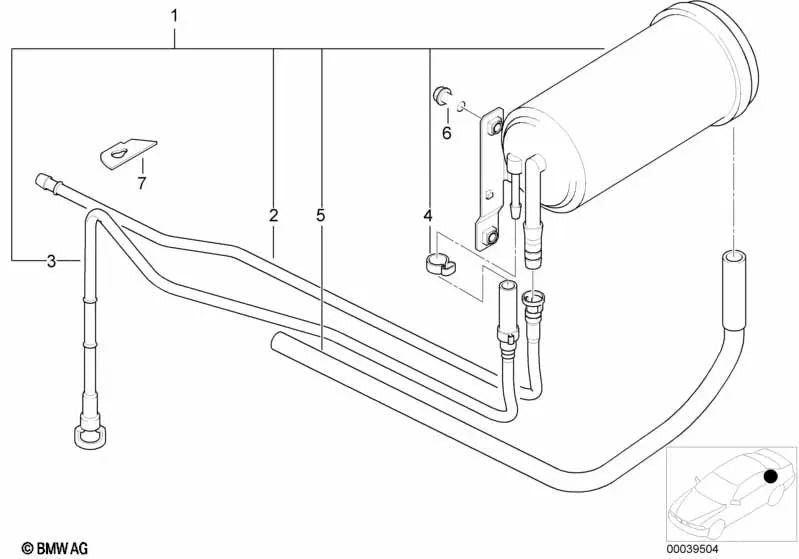 Tubo de ventilación para BMW Serie 3 E36 (OEM 16131184382). Original BMW.