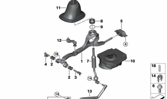 Manopla de câmbio para BMW G20, G21 (OEM 25118639578). BMW originais.