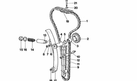 Guía de cadena para BMW Serie 3 E46, F30, F80 (OEM 11311304109). Original BMW