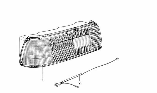 Piloto trasero con luz antiniebla derecha para BMW Serie 5 E12 (OEM 63211368206). Original BMW.