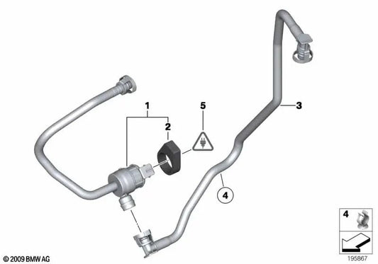 Válvula de ventilación del depósito para BMW F10, F11, F18, F01, F02 (OEM 13907636152). Original BMW