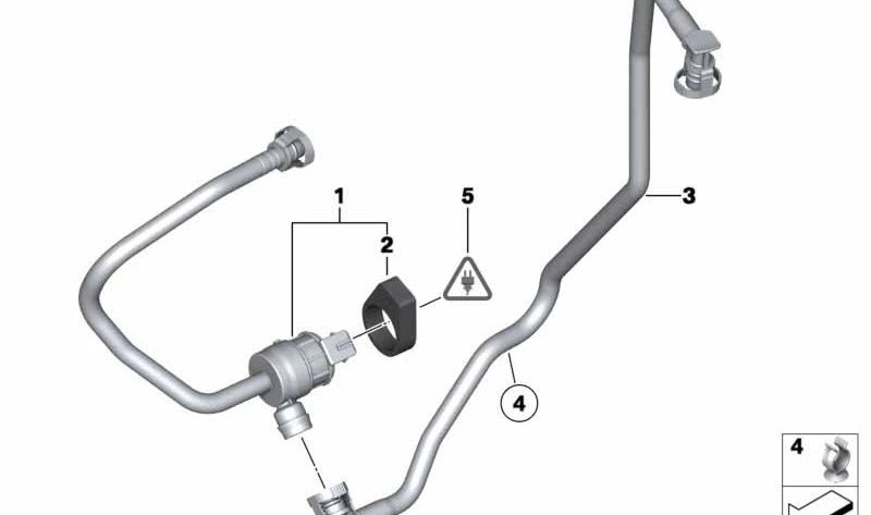 Línea de ventilación del tanque para BMW Serie 5 F10, F11, F18, F18N, Serie 7 F01, F02, F01N, F02N (OEM 13907636130). Original BMW