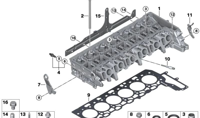 Tornillo prisionero ASA OEM 11128518206 para BMW F10, F11, G30, G31, F01, F02, G11, G12, E70, F15, G05, E71, F16, G06, G07. Original BMW.