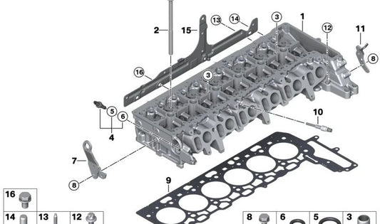 Junta de culata OEM 11128593207 para BMW G30, G31, G11, G12, G05, G06, G07. Original BMW.