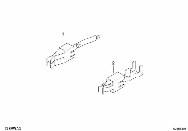 Contacto de resorte plano JPT ELA con cable para BMW E36, E46, E39, E38 (OEM 61130070584). Original BMW.