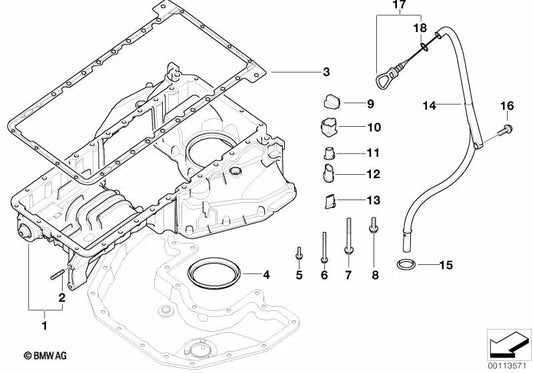 Führungsrohr para BMW Serie 5 E60, E60N, E61, E61N Serie 6 E63, E63N, E64, E64N Serie 7 E65, E66 (OEM 11437549634). Original BMW